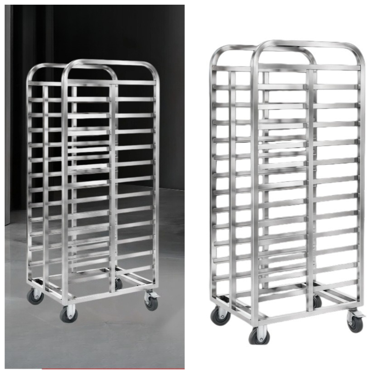 Kitchen Baking Cart - Carrito de Acero Inoxidable Multicapa para