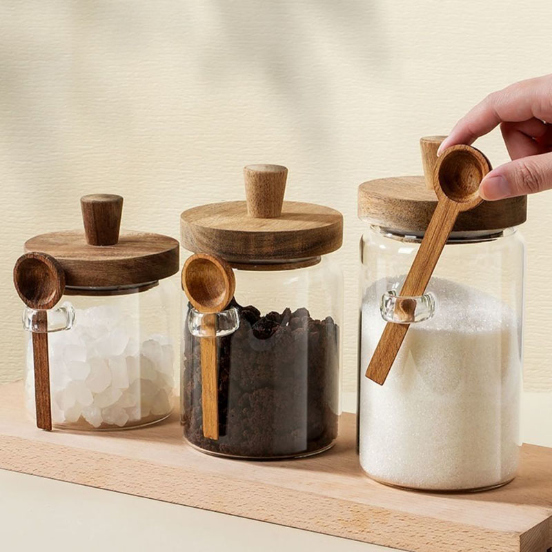 Frasco de vidrio transparente  - Kitchen Bank reseña y precio