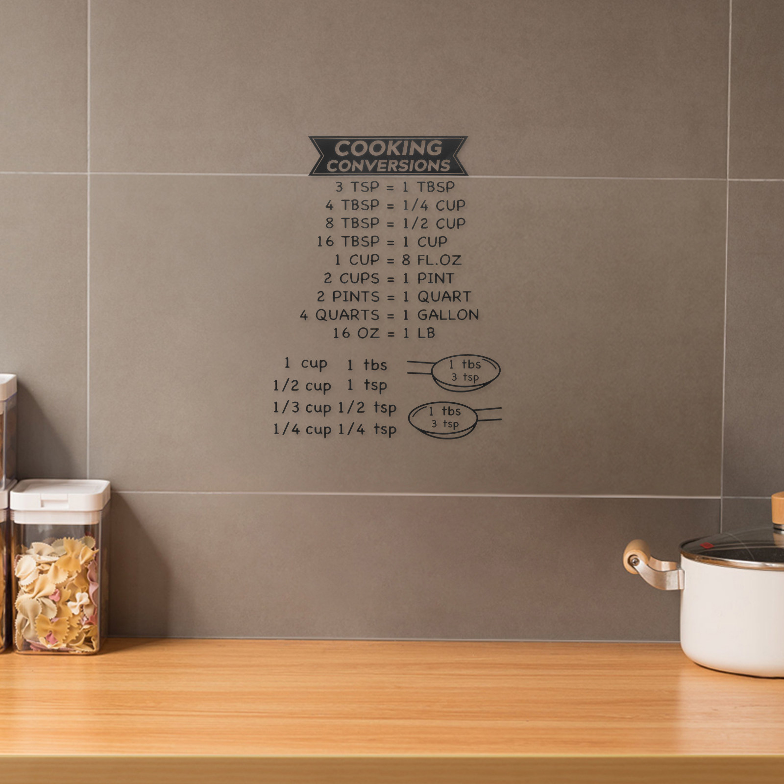 2 pegatinas de tabla de conver - Kitchen Baking Conversion Chart reseña y precio