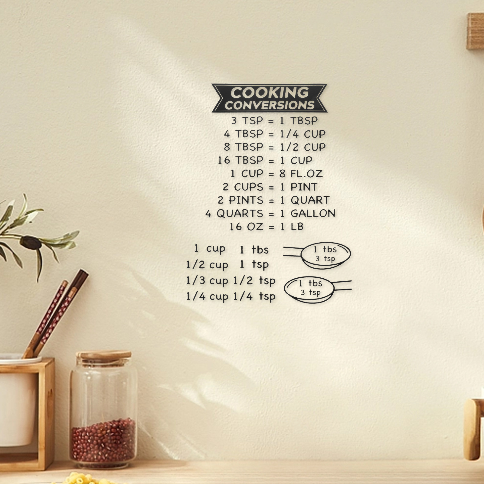Tabla de conversión de medidas - Kitchen Baking Conversion Chart reseña y precio